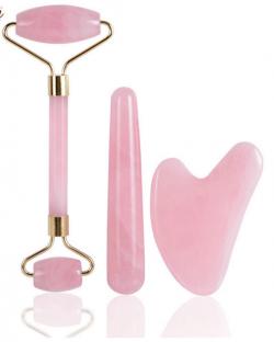 BNJR014 Rose Quartz Roller Set